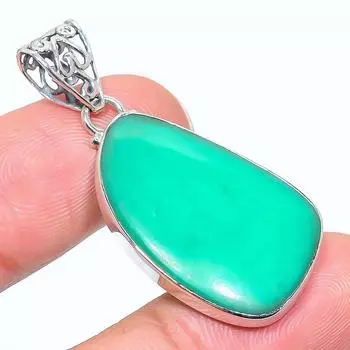 Natural Chrysoprase Gemstone 925 Solid Sterling Silver Gift Pendant 1.73 e5w97