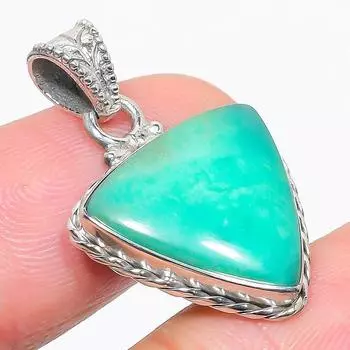 Natural Chrysoprase Gemstone 925 Solid Sterling Silver Gift Pendant 1.25 A0p09