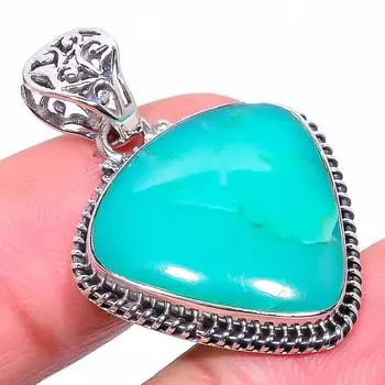Natural Chrysoprase Gemstone 925 Solid Sterling Silver Gift Pendant 1.50 N3V46