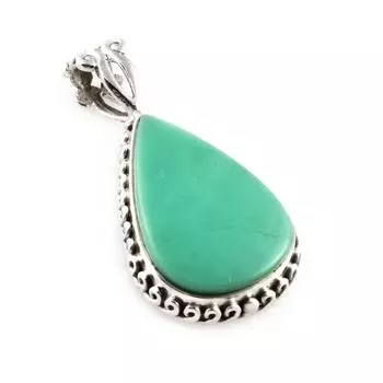 Natural Chrysoprase Gemstone 925 Solid Sterling Silver Jewelry Pendant 1.3 A3P96
