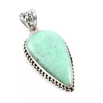 Natural Chrysoprase Gemstone 925 Solid Sterling Silver Jewelry Pendant 1.9 w3r03
