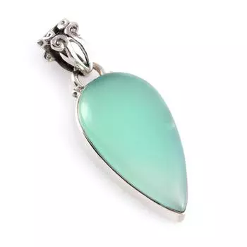 Natural Chrysoprase Gemstone 925 Solid Sterling Silver Jewelry Pendant 1.5 G2Z76