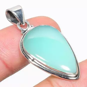 Natural Chrysoprase Gemstone 925 Solid Sterling Silver Gift Pendant 1.50 P4d52
