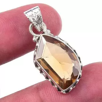Natural Citrine 925 Solid Sterling Silver Gift Jewelry Pendant 1.25 N6c48