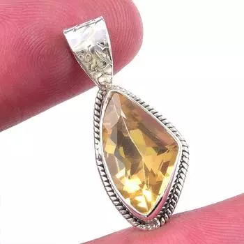 Natural Citrine 925 Solid Sterling Silver Jewelry Gift Jewelry Pendant 1 Z2k84