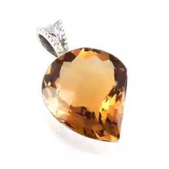 Natural Citrine Gemstone 925 Solid Sterling Silver Gift Jewelry Pendant 1 R0m99