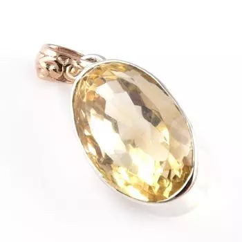 Natural Citrine Gemstone 925 Solid Sterling Silver Jewelry Pendant 1.3 p1p88