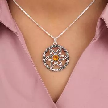 Natural Citrine Gemstone 925 Sterling Silver Handmade Beautiful Pendant 1.48 CP-29-6