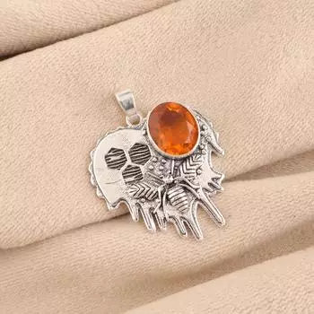 Natural Citrine Gemstone 925 Sterling Silver Jewelry Oxidized Bee Pendant 1.49 CP-28-1