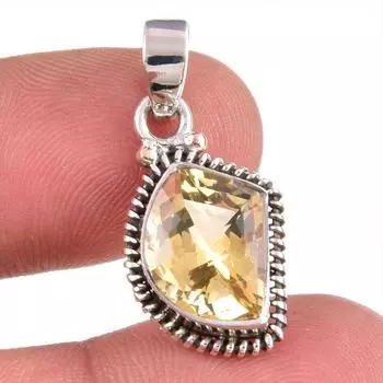 Natural Citrine Gemstone Handmade 925 Solid Sterling Silver Gift Pendant 1 Y2N23