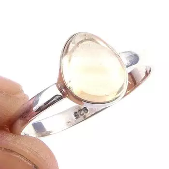 Natural Citrine Gemstone Handmade 925 Solid Sterling Silver Ring Size 10 N7N45