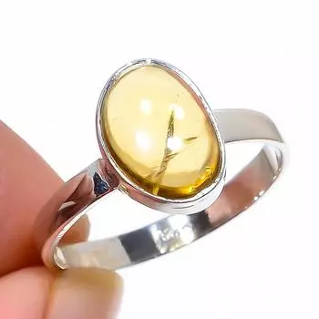 Natural Citrine Gemstone Handmade 925 Solid Sterling Silver Gift Ring S.9 b9v09