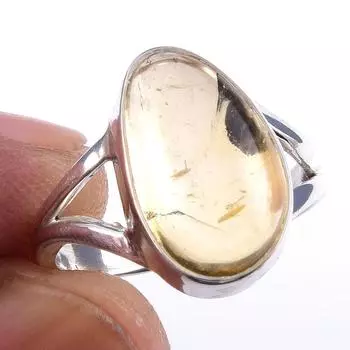Natural Citrine Gemstone Handmade 925 Solid Sterling Silver Ring Size 6 k7s42