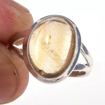 Natural Citrine Gemstone Handmade 925 Solid Sterling Silver Ring Size 7 i9m81