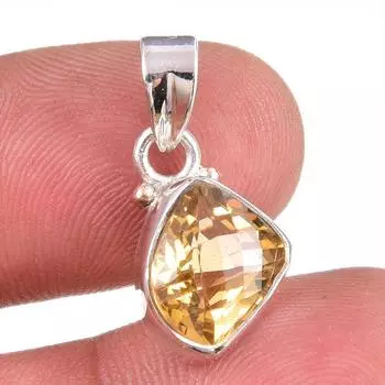 Natural Citrine Gemstone Handmade 925 Solid Sterling Silver Gift Pendant 1 N9p98