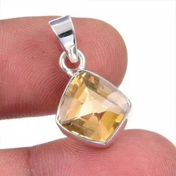 Natural Citrine Gemstone Handmade 925 Solid Sterling Silver Gift Pendant 1 J6z36