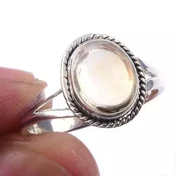 Natural Citrine Gemstone Handmade 925 Solid Sterling Silver Ring Size 7 K6B71