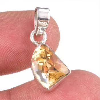 Natural Citrine Gemstone Handmade 925 Solid Sterling Silver Gift Pendant 1 t8O18