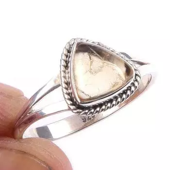 Natural Citrine Gemstone Handmade 925 Solid Sterling Silver Ring Size 10 v3j44