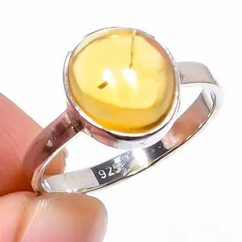 Natural Citrine Gemstone Handmade 925 Solid Sterling Silver Gift Ring S.7 i8o30