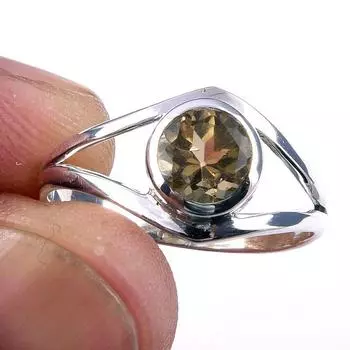 Natural Citrine Gemstone Handmade 925 Solid Sterling Silver Ring Size 7 d7g45