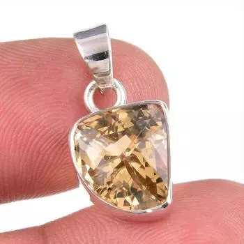 Natural Citrine Gemstone Handmade 925 Solid Sterling Silver Gift Pendant 1 O1v76