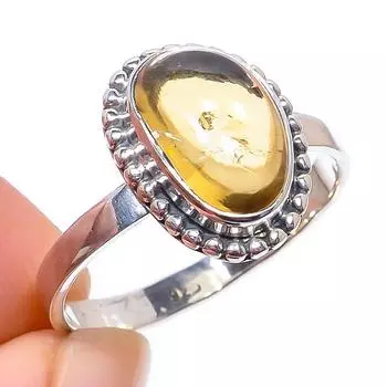Natural Citrine Gemstone Handmade 925 Solid Sterling Silver Gift Ring S.9 B7A53