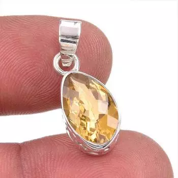 Natural Citrine Gemstone Handmade 925 Solid Sterling Silver Gift Pendant 1 u2I55
