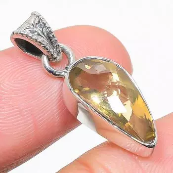 Natural Citrine Gemstone Handmade 925 Solid Sterling Silver Pendant 1.25 y5B13