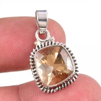 Natural Citrine Gemstone Handmade 925 Solid Sterling Silver Gift Pendant 1 V8y86