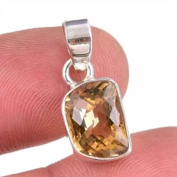 Natural Citrine Gemstone Handmade 925 Solid Sterling Silver Gift Pendant 1 M8M08