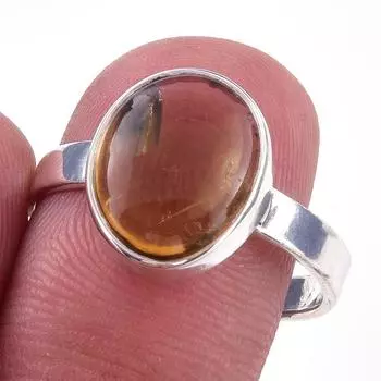 Natural Citrine Gemstone Handmade 925 Solid Sterling Silver Ring Size 9 d4z07