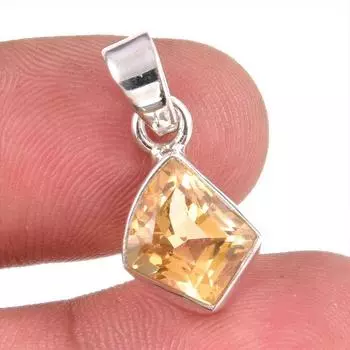Natural Citrine Gemstone Handmade 925 Solid Sterling Silver Gift Pendant 1 G4T48
