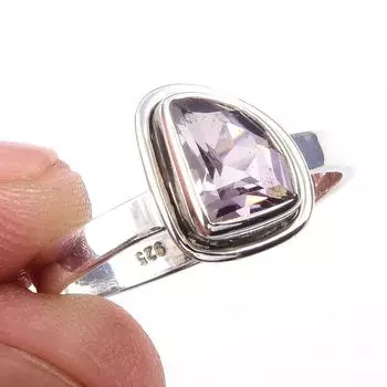 Natural Citrine Gemstone Handmade 925 Solid Sterling Silver Ring Size 9 V8O81