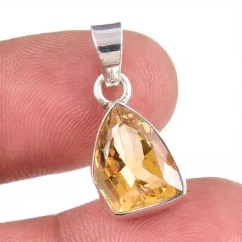 Natural Citrine Gemstone Handmade 925 Solid Sterling Silver Gift Pendant 1 e1f04