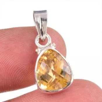 Natural Citrine Gemstone Handmade 925 Solid Sterling Silver Gift Pendant 1 u4q64