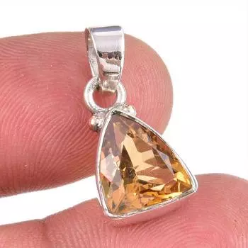 Natural Citrine Gemstone Handmade 925 Solid Sterling Silver Gift Pendant 1 u5y30