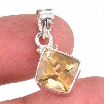 Natural Citrine Gemstone Handmade 925 Solid Sterling Silver Gift Pendant 1 y6e55