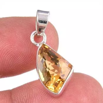 Natural Citrine Gemstone Handmade 925 Solid Sterling Silver Gift Pendant 1 M6U23