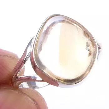 Natural Citrine Gemstone Handmade 925 Solid Sterling Silver Ring Size 8 f8B44