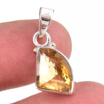 Natural Citrine Gemstone Handmade 925 Solid Sterling Silver Gift Pendant 1 J2a96
