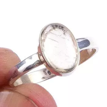 Natural Citrine Gemstone Handmade 925 Solid Sterling Silver Ring Size 8 R7y00