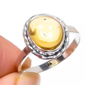 Natural Citrine Gemstone Handmade 925 Solid Sterling Silver Gift Ring S.8 p3c06