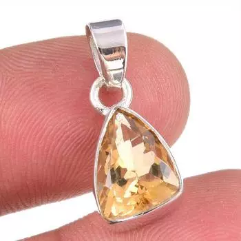 Natural Citrine Gemstone Handmade 925 Solid Sterling Silver Gift Pendant 1 R3H92