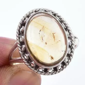 Natural Citrine Gemstone Handmade 925 Solid Sterling Silver Ring Size 9 d7G00