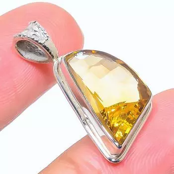 Natural Citrine Gemstone Handmade 925 Solid Sterling Silver Pendant 1.18 r0d08