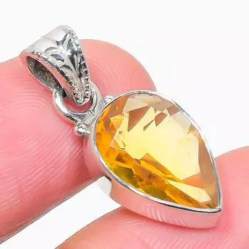 Natural Citrine Gemstone Handmade 925 Solid Sterling Silver Pendant 1.25 a1C29
