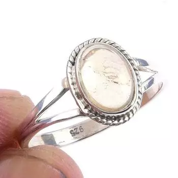 Natural Citrine Gemstone Handmade 925 Solid Sterling Silver Ring Size 9.5 e3S77