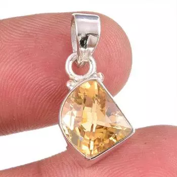 Natural Citrine Gemstone Handmade 925 Solid Sterling Silver Gift Pendant 1 q0A19