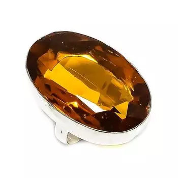 Natural Citrine Gemstone Handmade 925 Sterling Silver Jewelry Ring Size 8 n1R62
